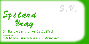 szilard uray business card